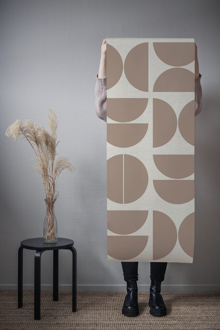 Blush Beige Bauhaus wallpaper roll