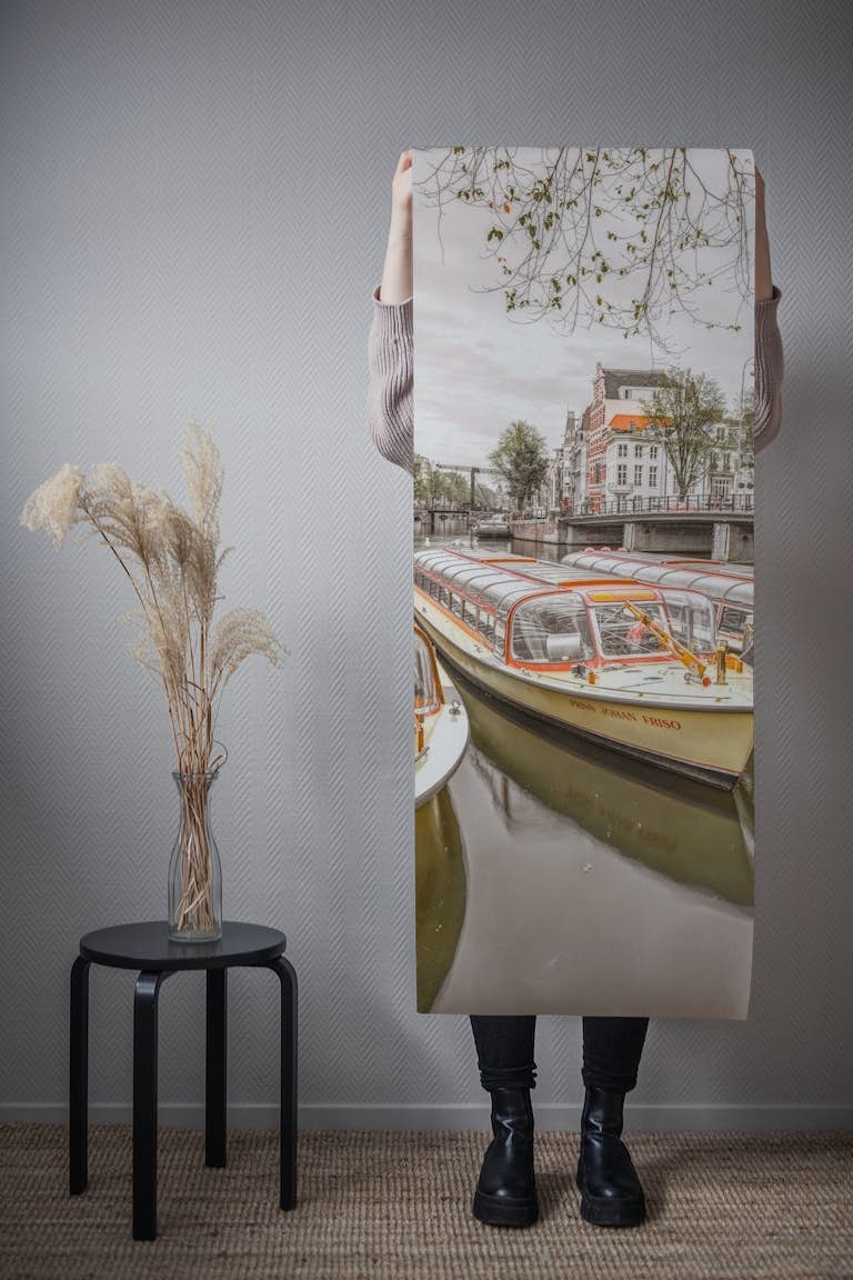 Amsterdam Canal Cruising wallpaper roll