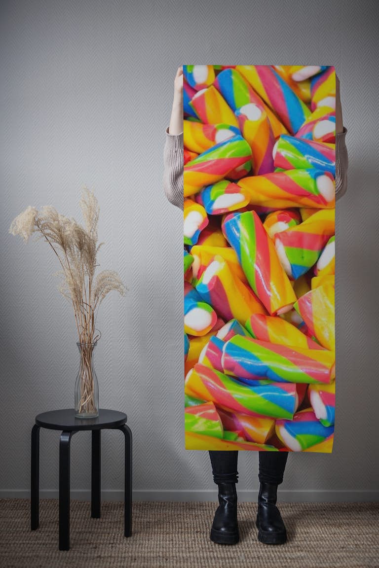 Rainbow Sweets behang roll