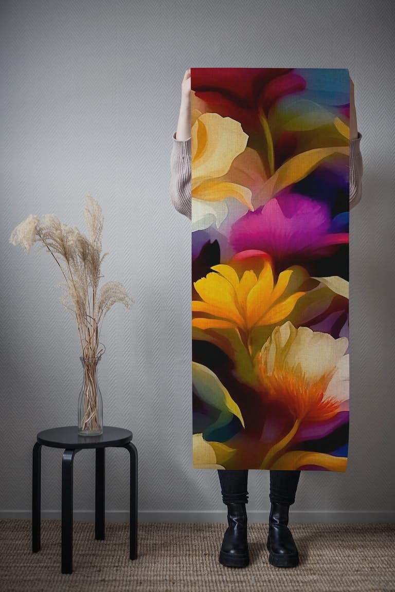 Vivid Flower Fabric wallpaper roll