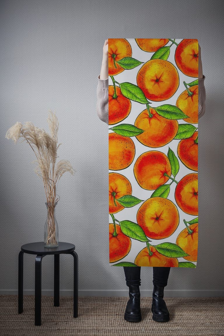 Oranges behang roll