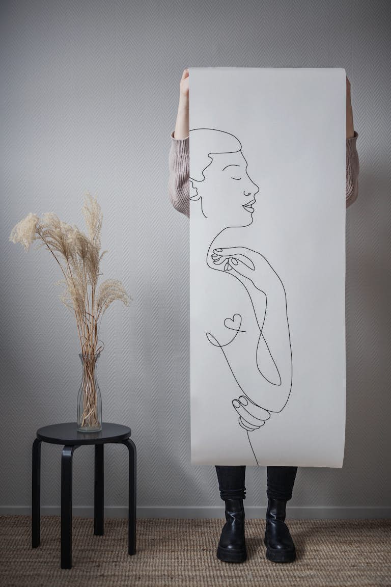 Girl with a Heart Tattoo - female portrait tapeta roll