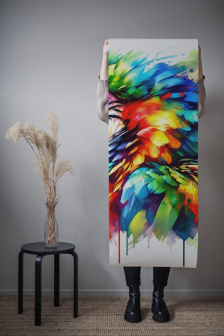 Vibrant Parrot's Tropical Essence wallpaper roll