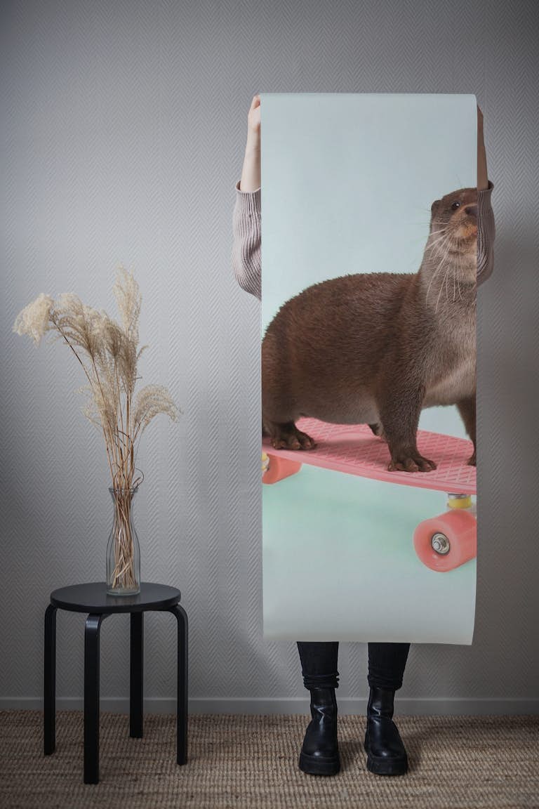 Skate otter wallpaper roll