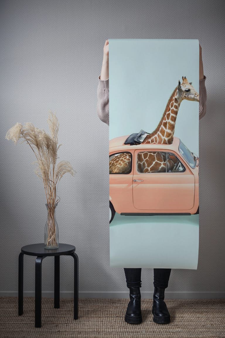 Giraffe Car wallpaper roll