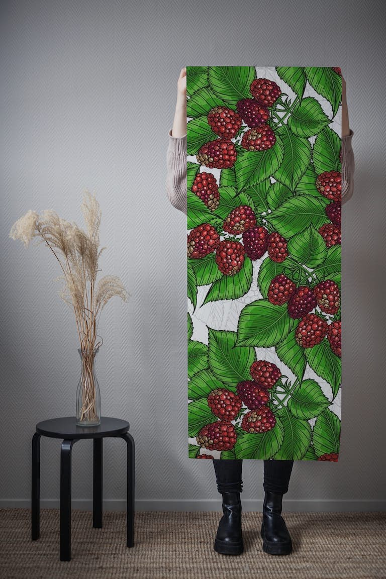 Raspberry behang roll