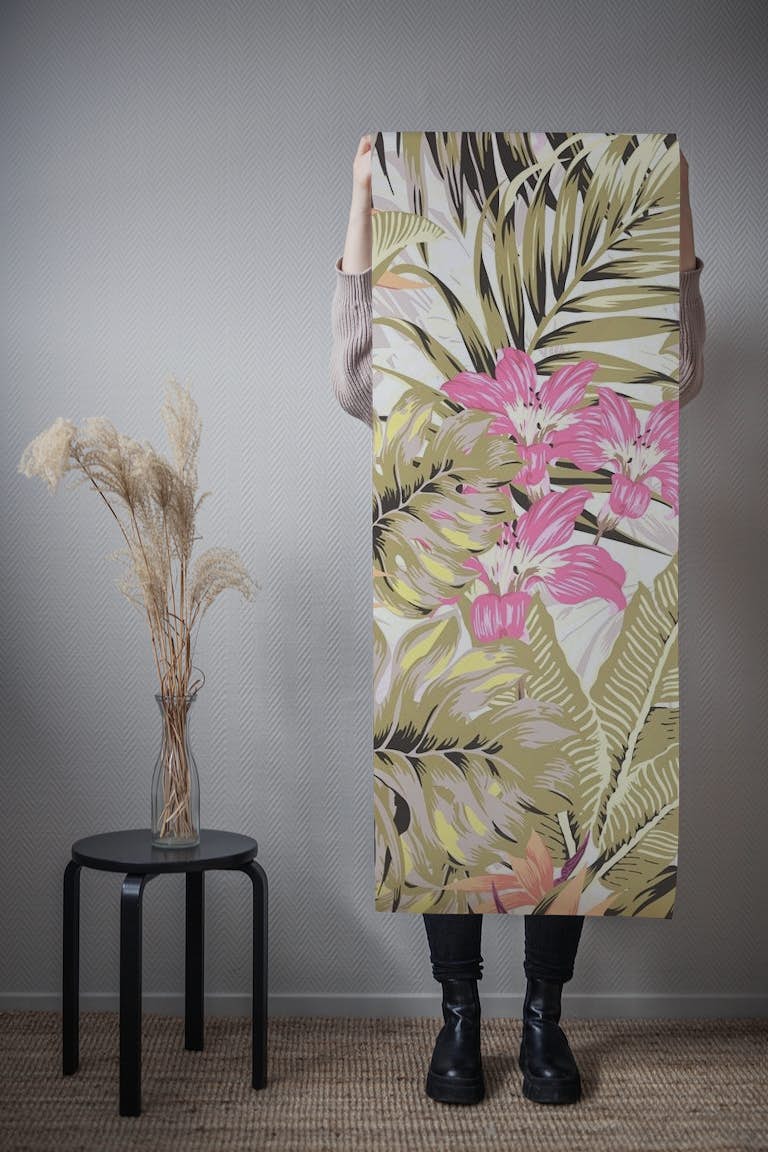 Sepia Jungle Pattern tapetit roll