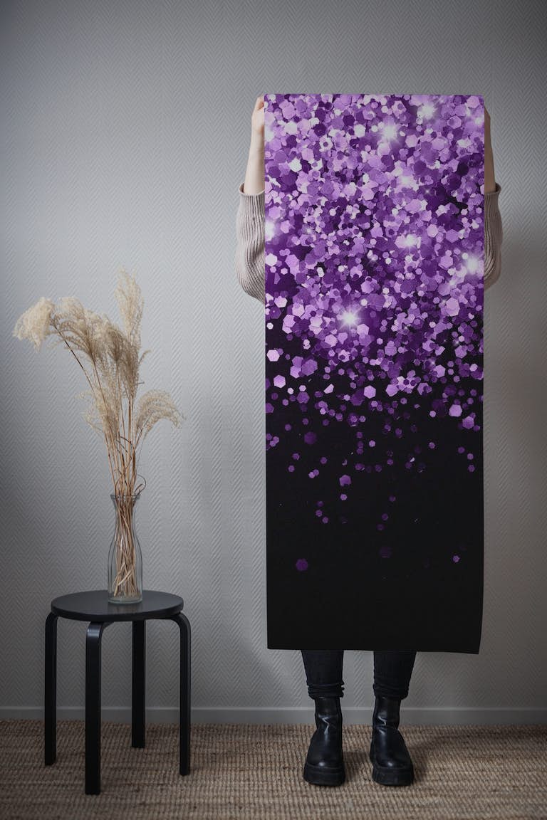 Purple Black Glitter 1 wallpaper roll