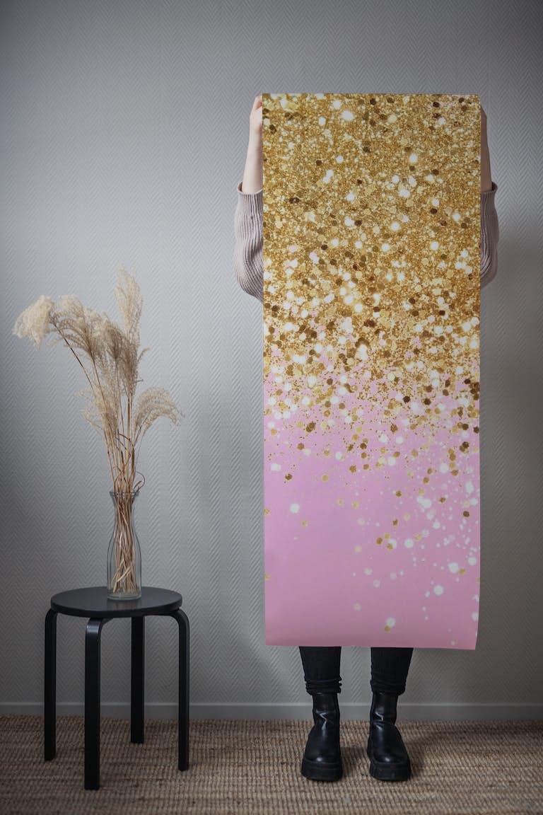 Gold Pink Glitter 1 wallpaper roll