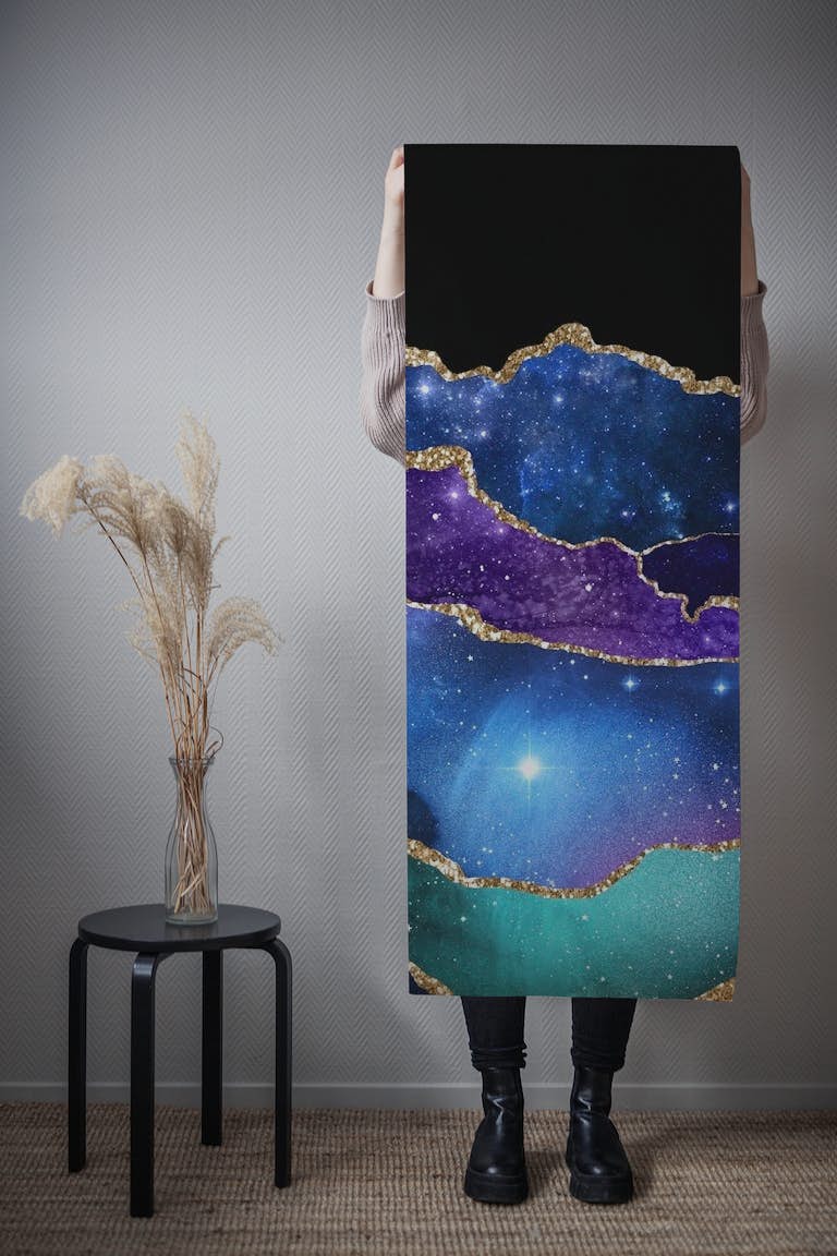 Universe Stars Night Marble behang roll