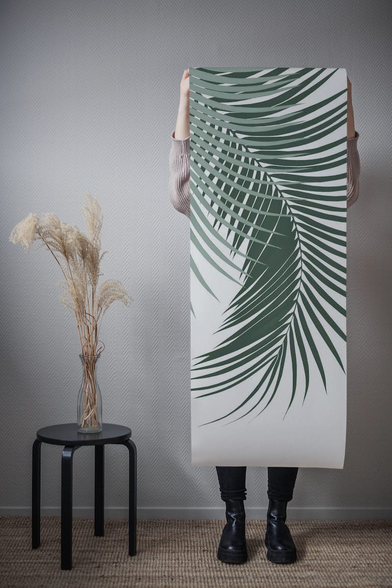 Palm Leaves Soft Dark Green 1 wallpaper roll