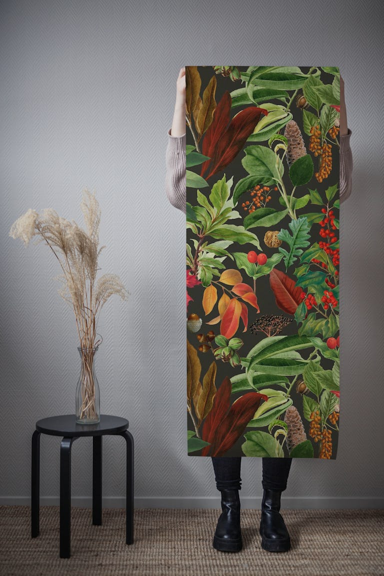 Autumn Vibe Cozy Botanicals In Warm Colors wallpaper roll