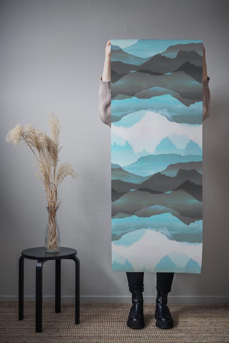 Faded Turquoise mountains papiers peint roll