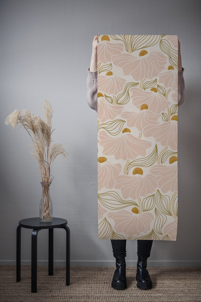 calming essentials Natural flow meadow blush wallpaper roll