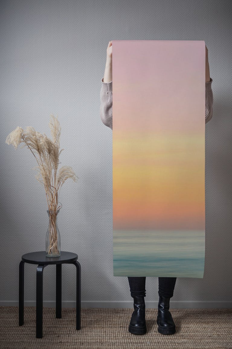 Blurred sunset sky and  ocean behang roll