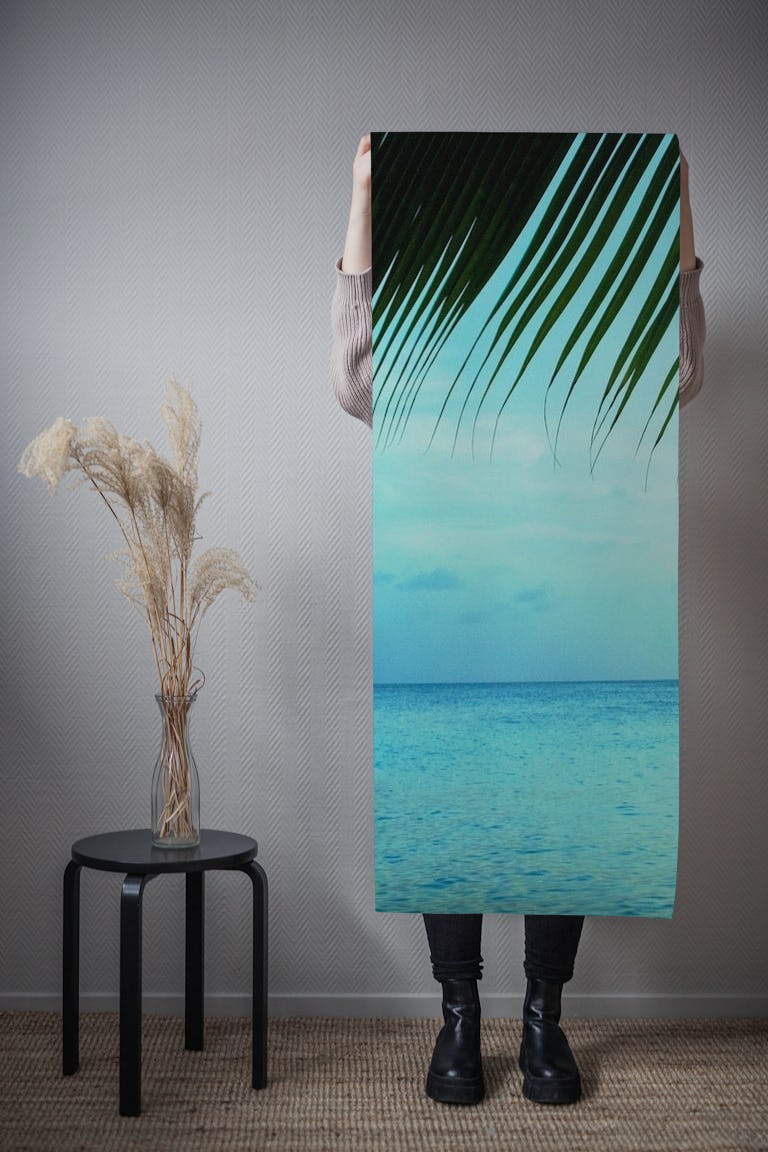 Caribbean Sunset Ocean Palm 2 wallpaper roll