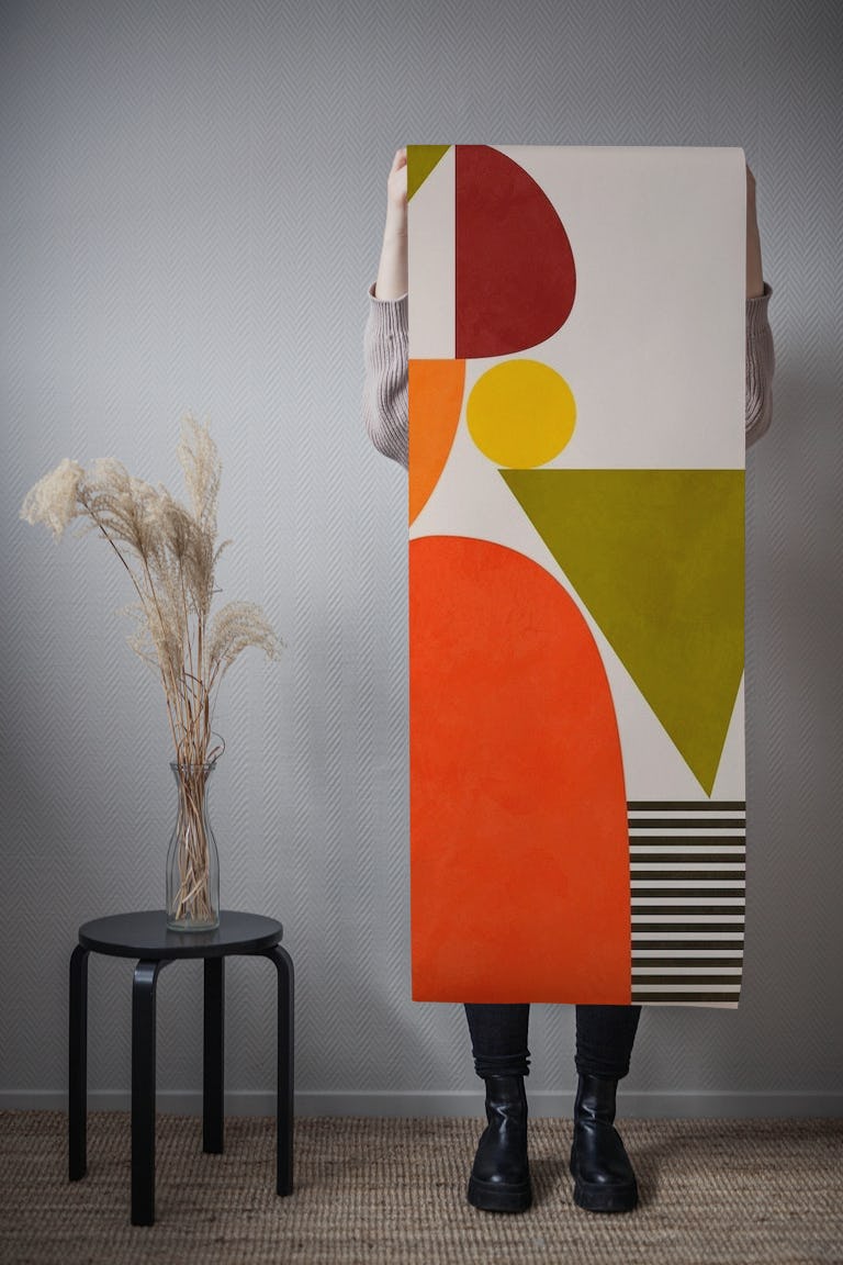 Bauhaus geometry colorfull wallpaper roll
