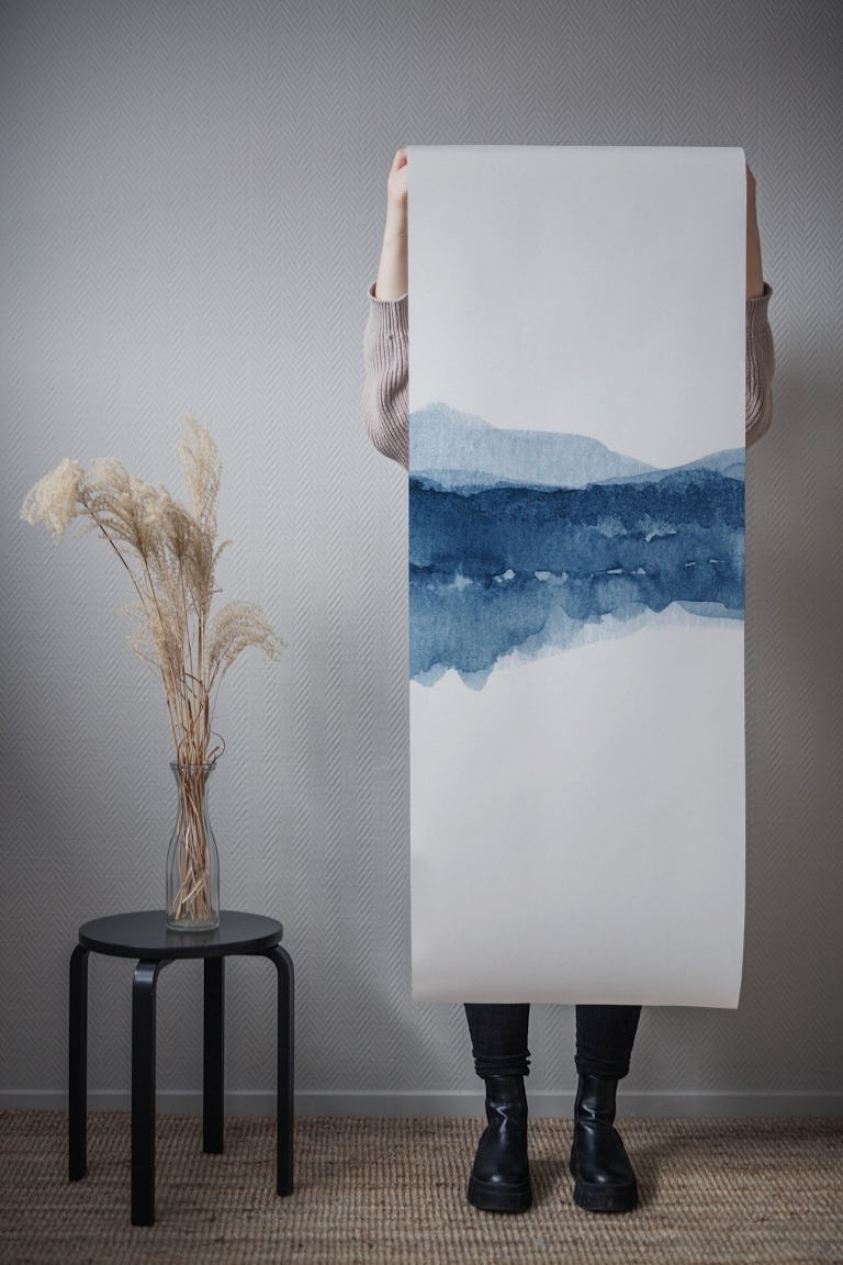 Watercolor landscape Blue II papel pintado roll
