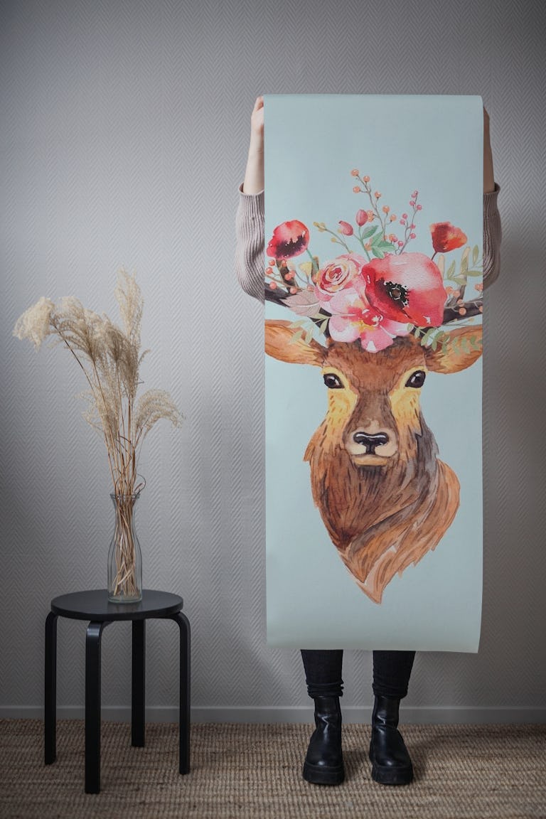 Bohemian Deer wallpaper roll
