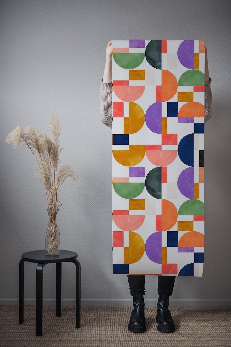 Colorful shapes pattern tapete roll