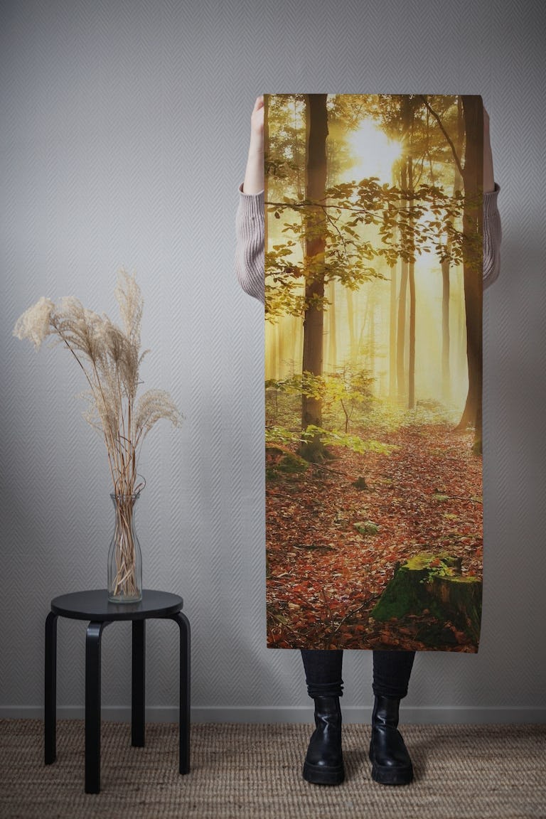 Autumn forest behang roll