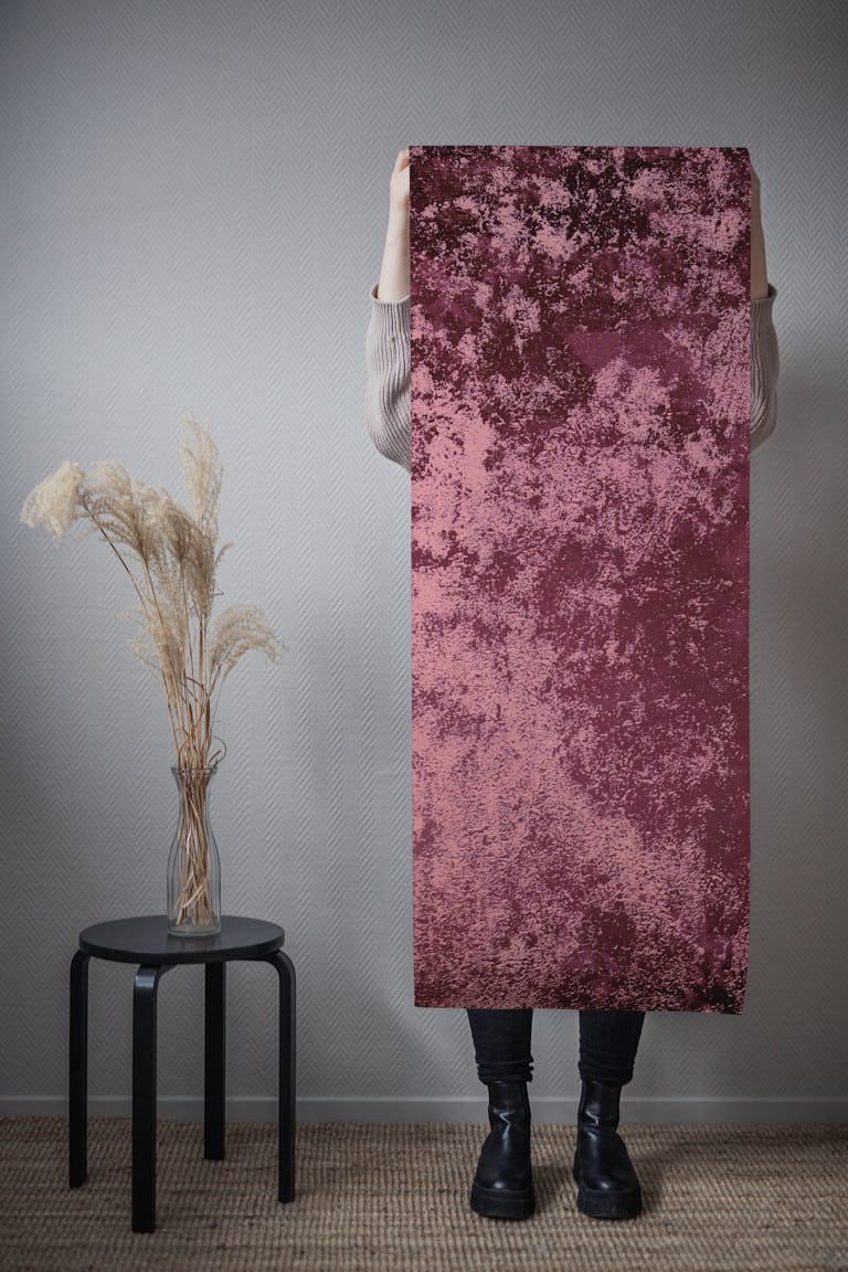 Concrete texture in burgundy wallpaper roll
