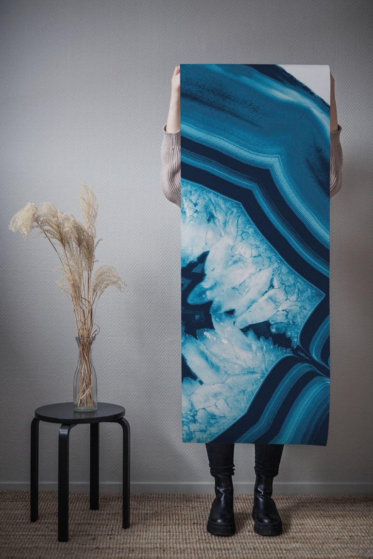 Blue Agate Chic 1 wallpaper roll