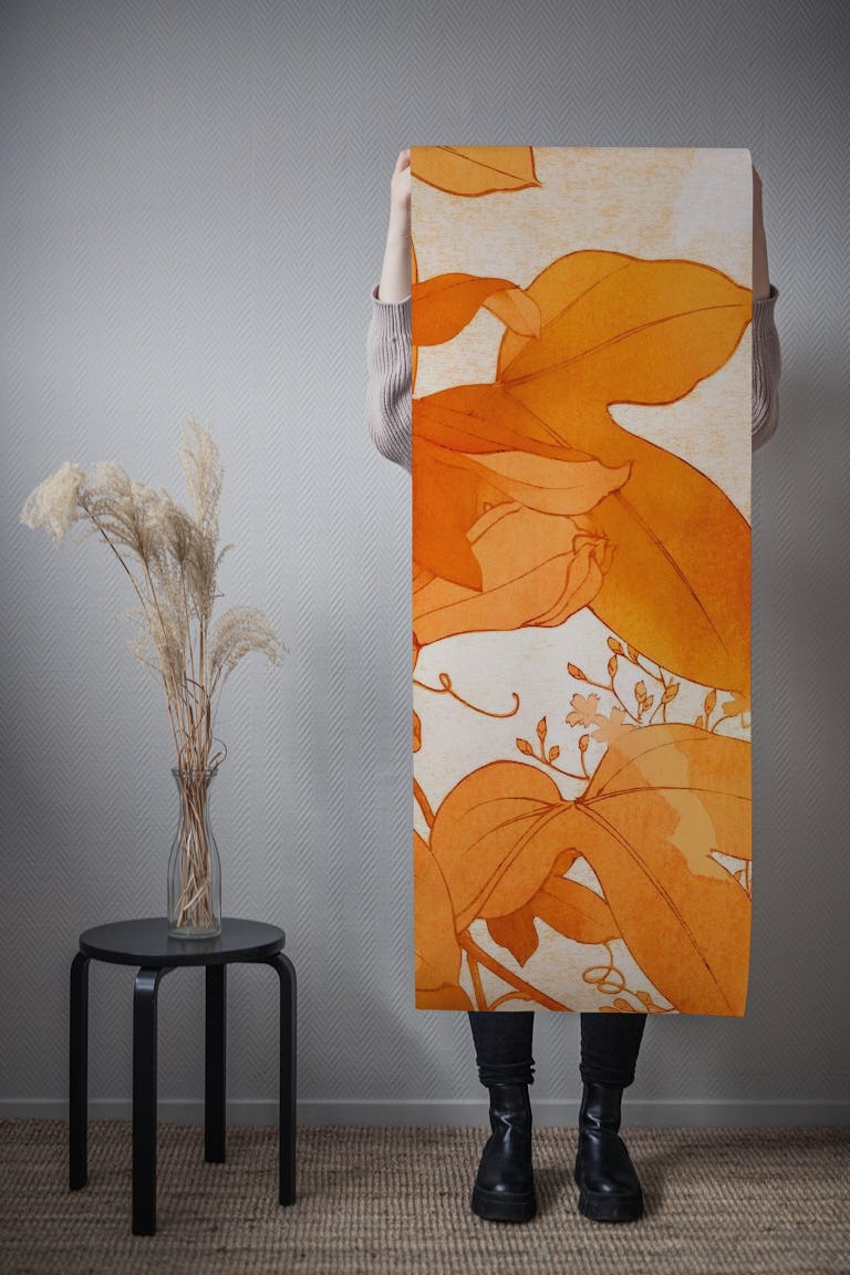 Scandinavian Autumn Floral wallpaper roll