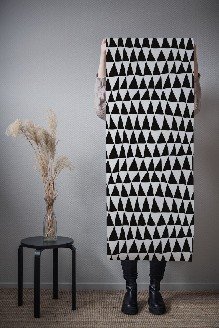Odd Triangles blackwhite med wallpaper roll