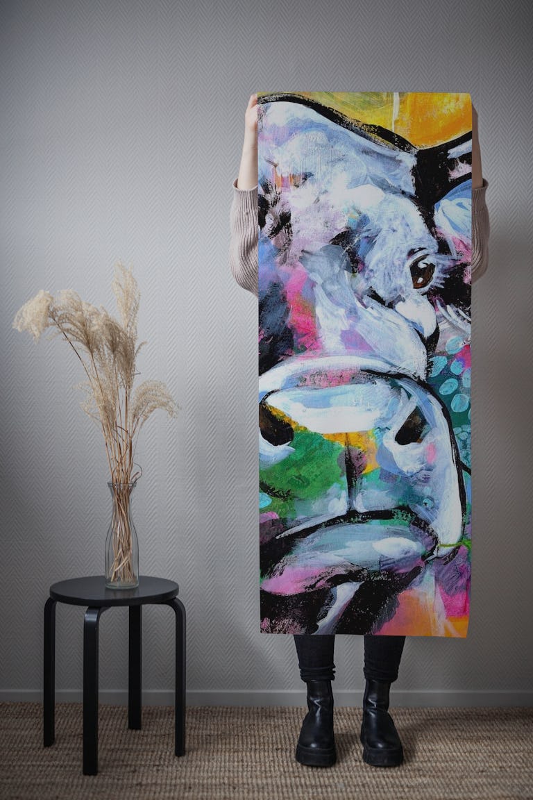 Fancy Cow Colorful Art wallpaper roll