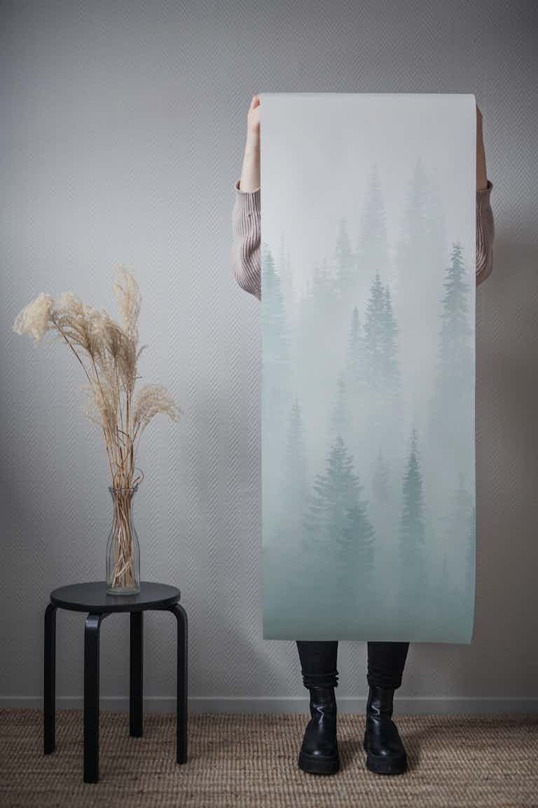 Misty forest moody wallpaper roll