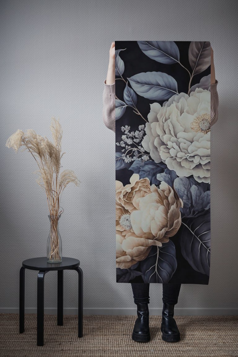 Moody Baroque Large Floral wallpaper roll