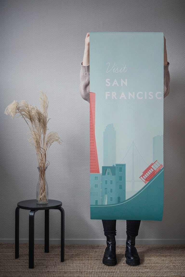 San Francisco Travel Poster wallpaper roll
