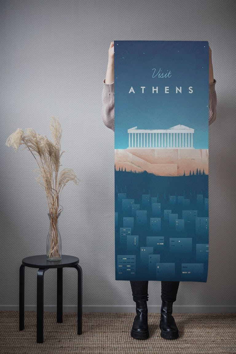 Athens Travel Poster wallpaper roll