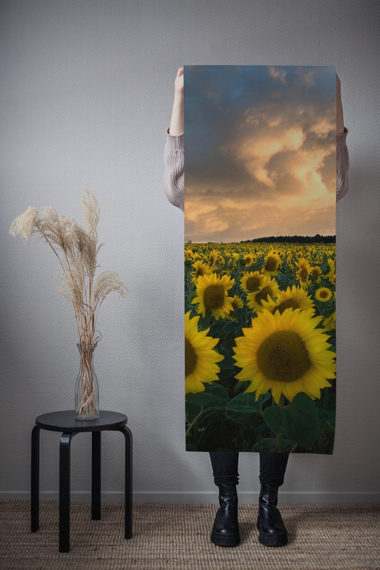 Sunflowers in Sweden wallpaper roll