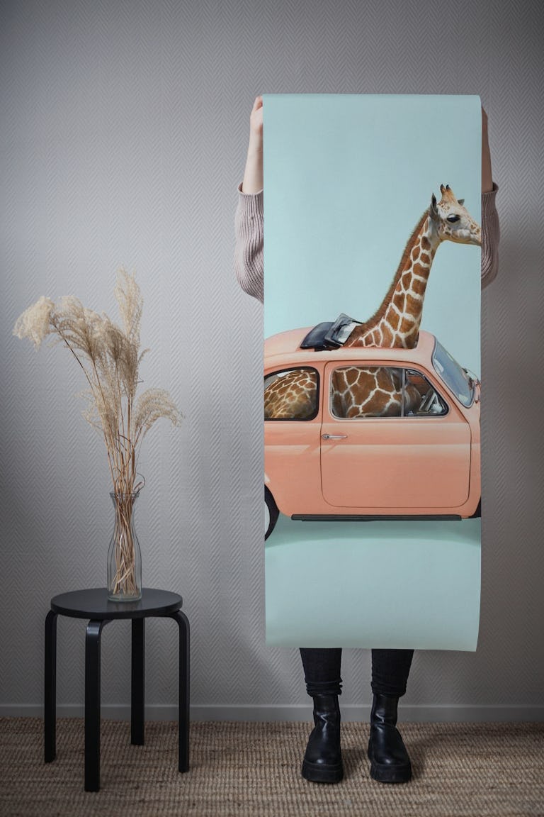Giraffe Car wallpaper roll