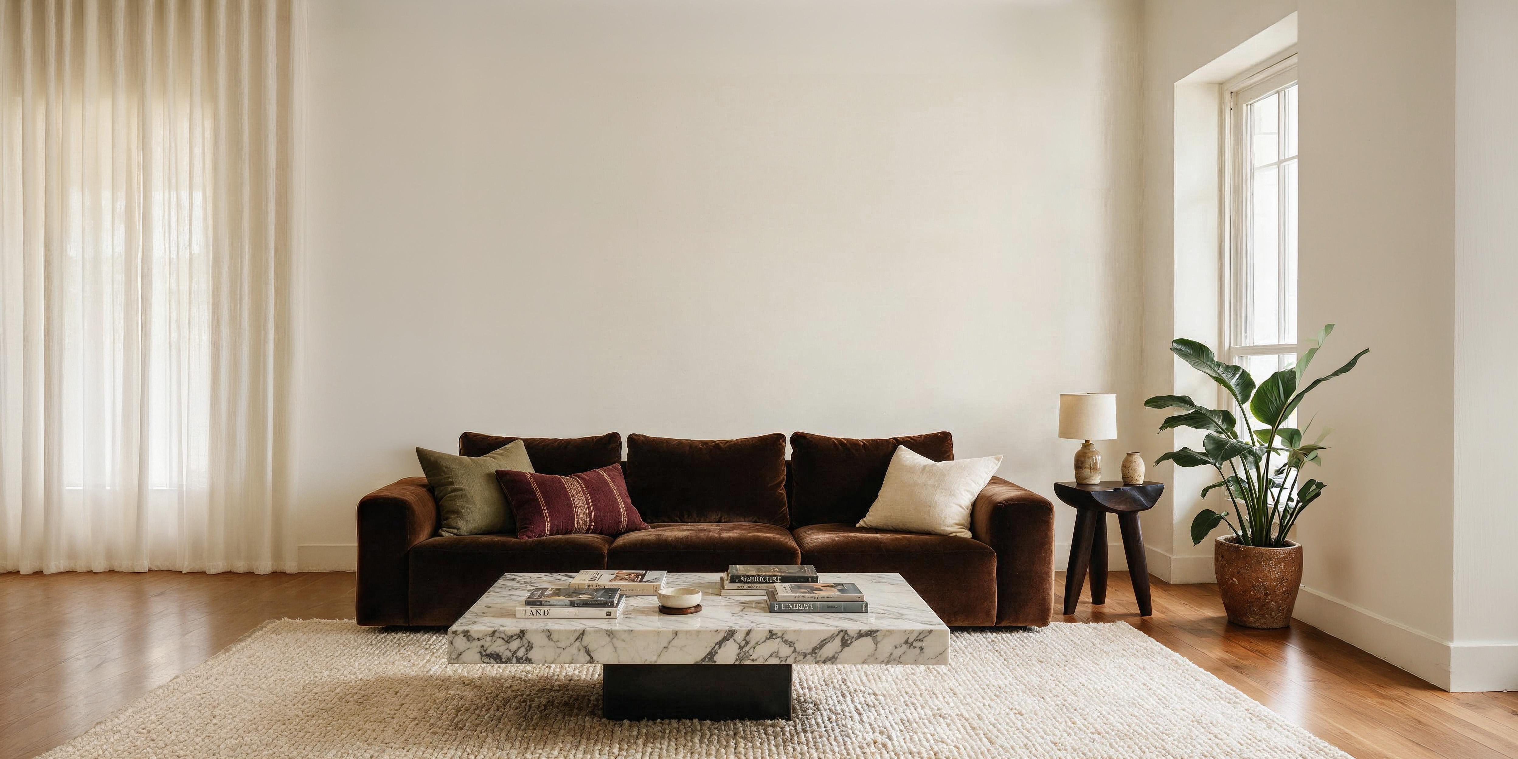 Papel pintado de bambú artístico en una habitación