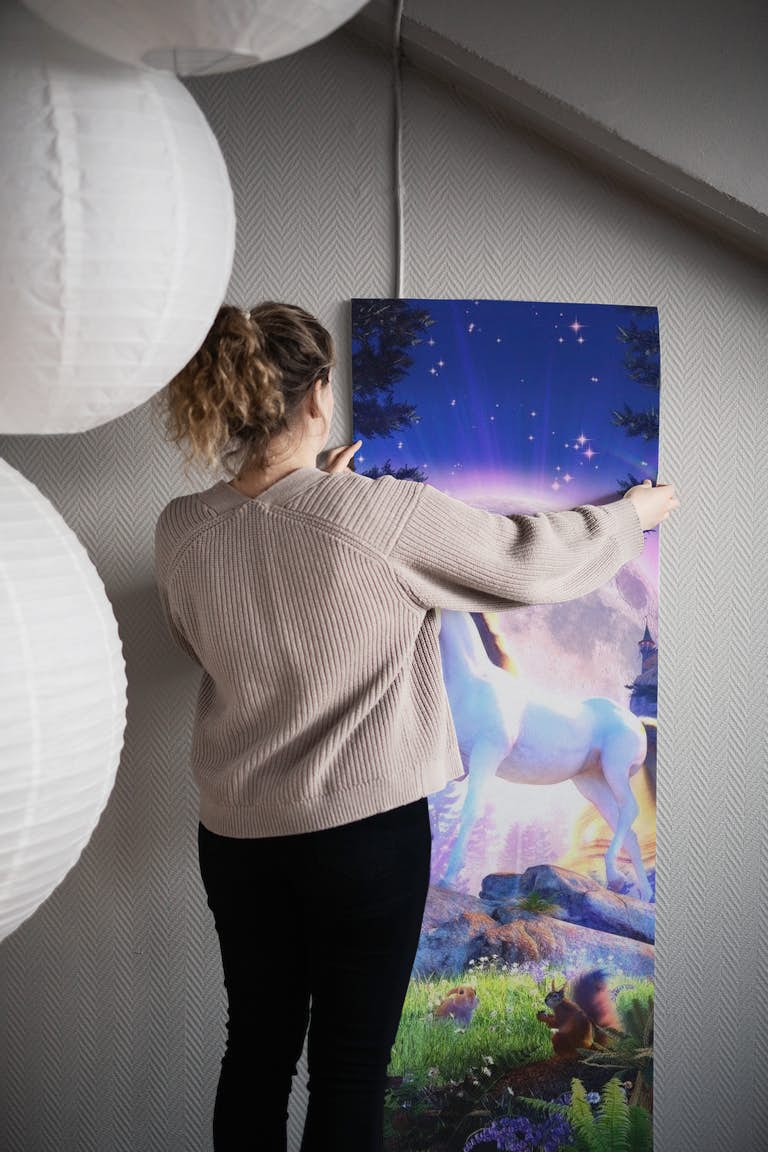 Moonlight Unicorn wallpaper roll