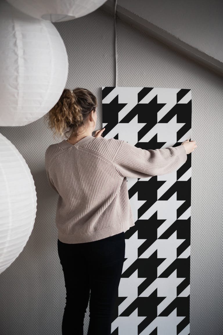 Houndstooth behang roll