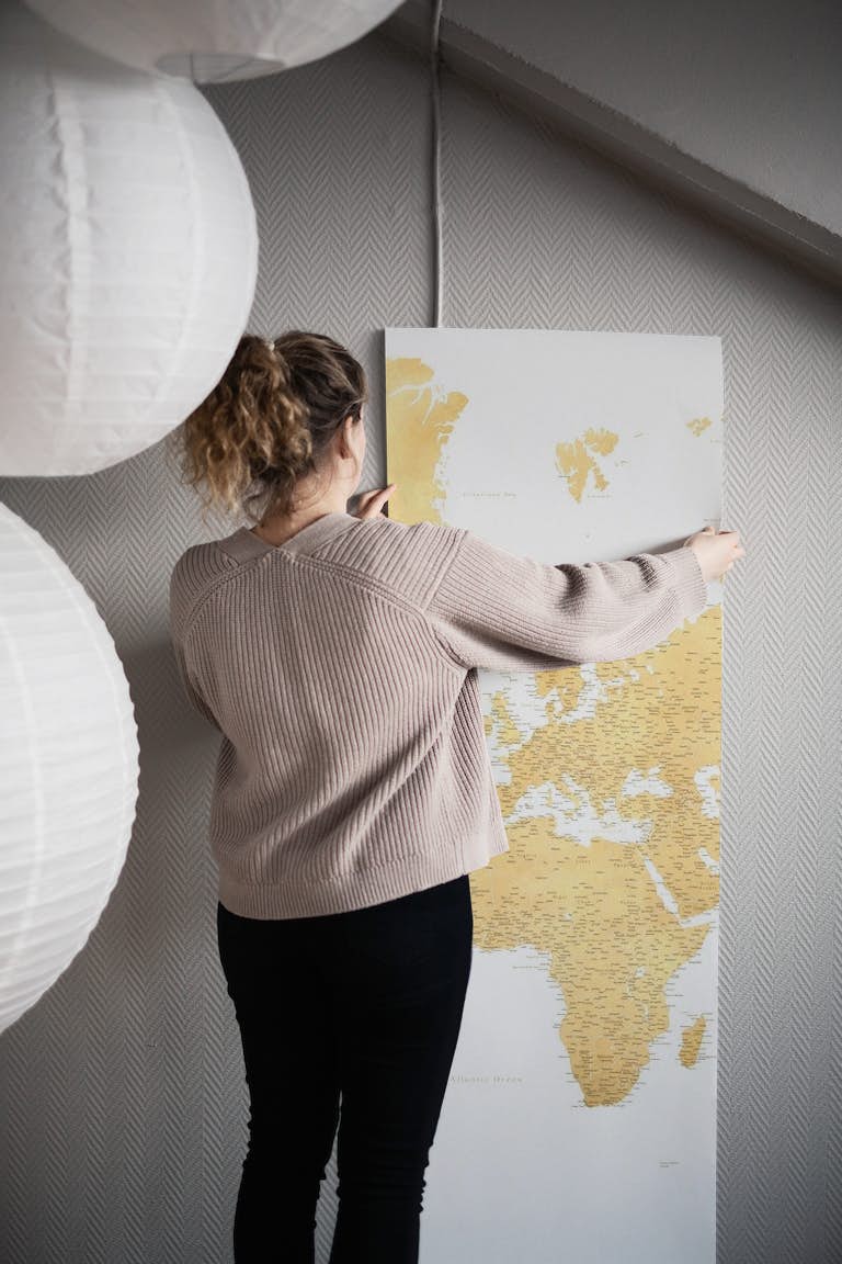 High detail world map Senen wallpaper roll
