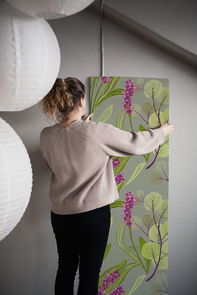 Lavender wallpaper behang roll