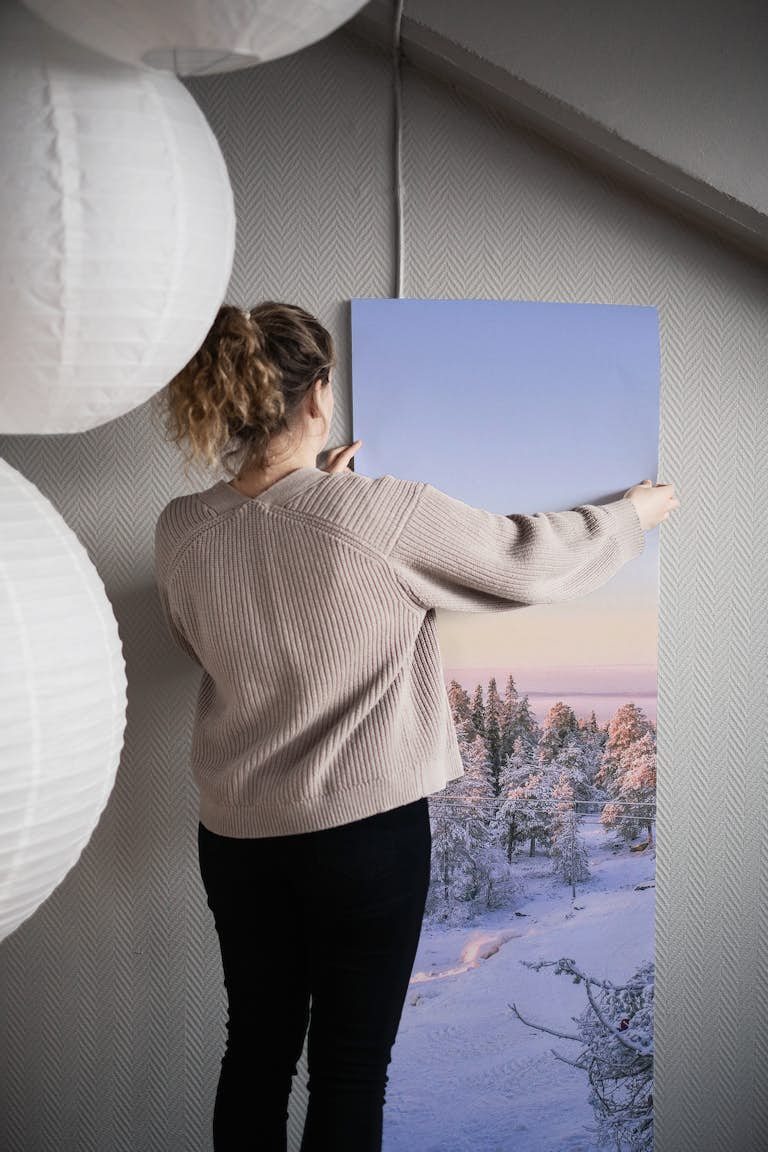 Lapland winter landscape 1 papel pintado roll