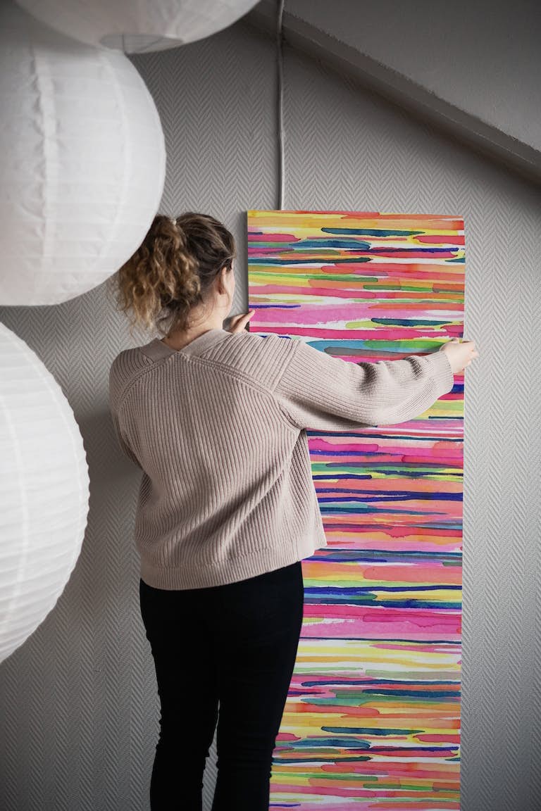 Colorful Thin Stripes papiers peint roll