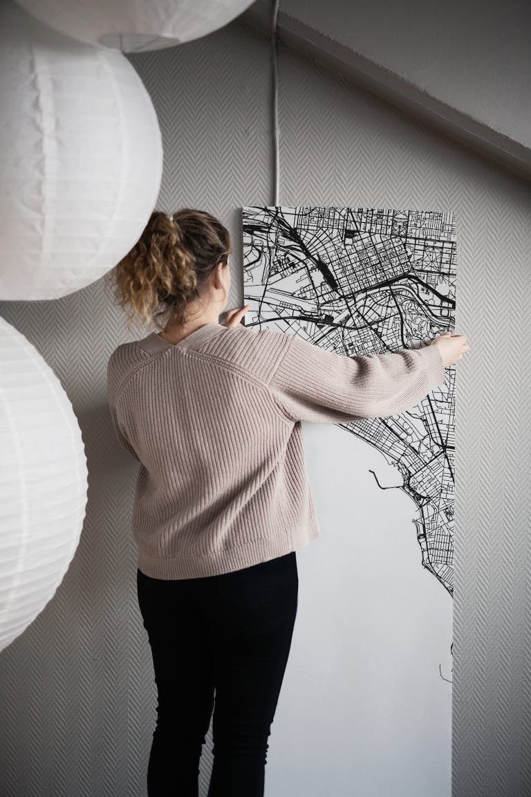Melbourne Map papel pintado roll