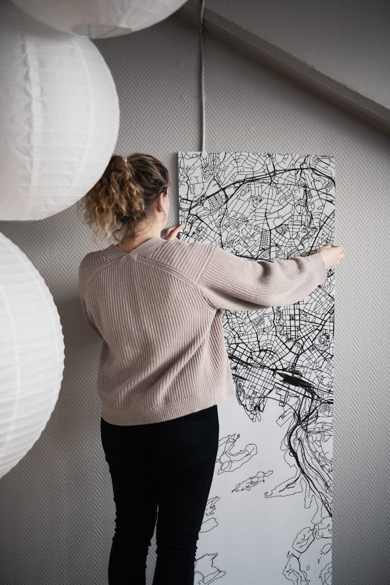 Oslo Map tapetit roll