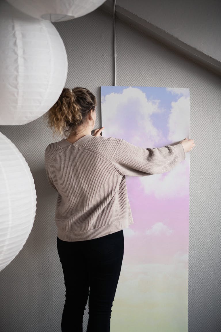 Dreamsicle Pastel Clouds 1 papel de parede roll