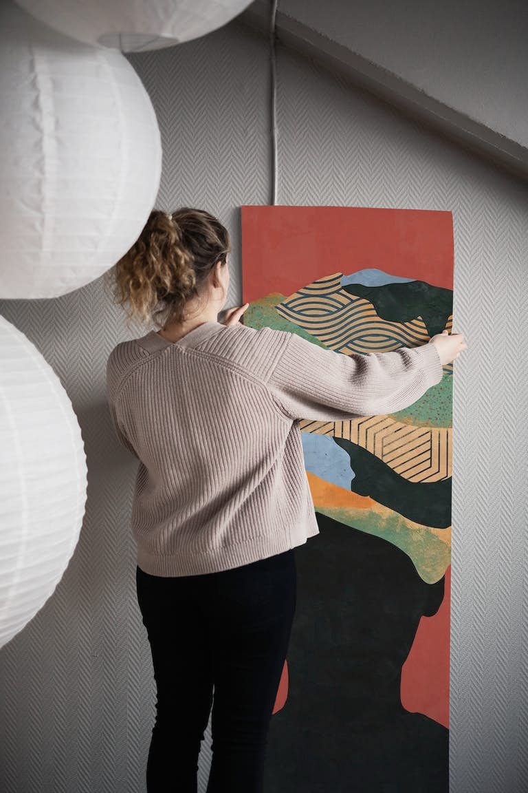 Woman Abstract Turban 3 papel pintado roll
