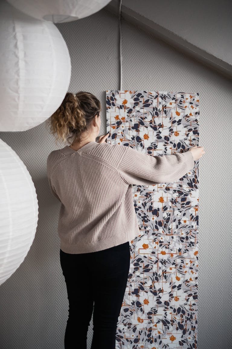 Flowery Abstract Tiles behang roll