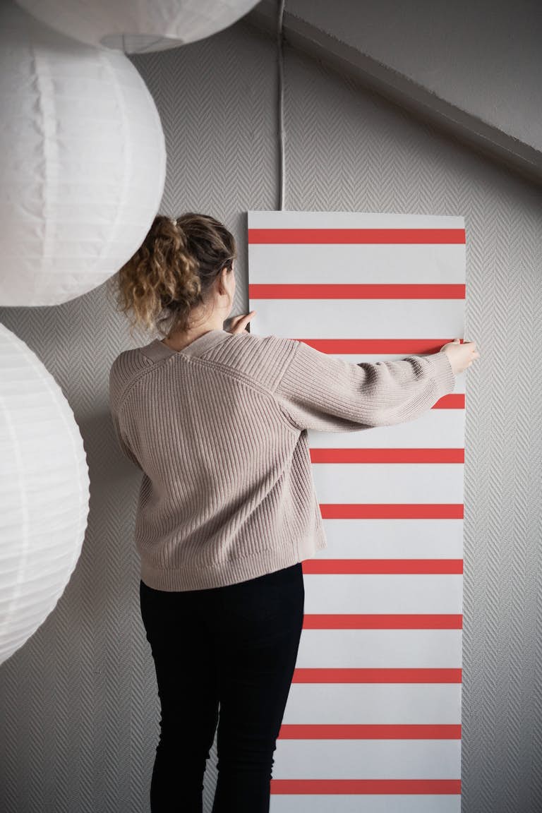 Stripes Red papel de parede roll