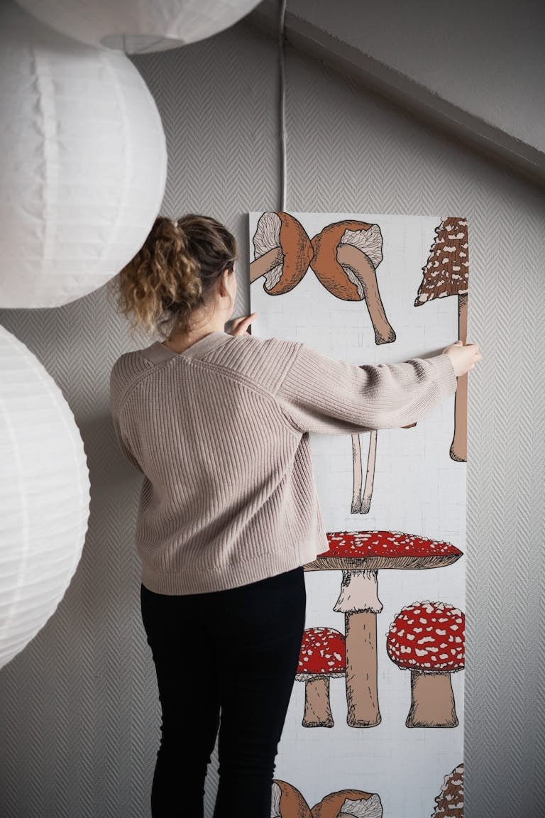 Beautiful Mushrooms wallpaper roll